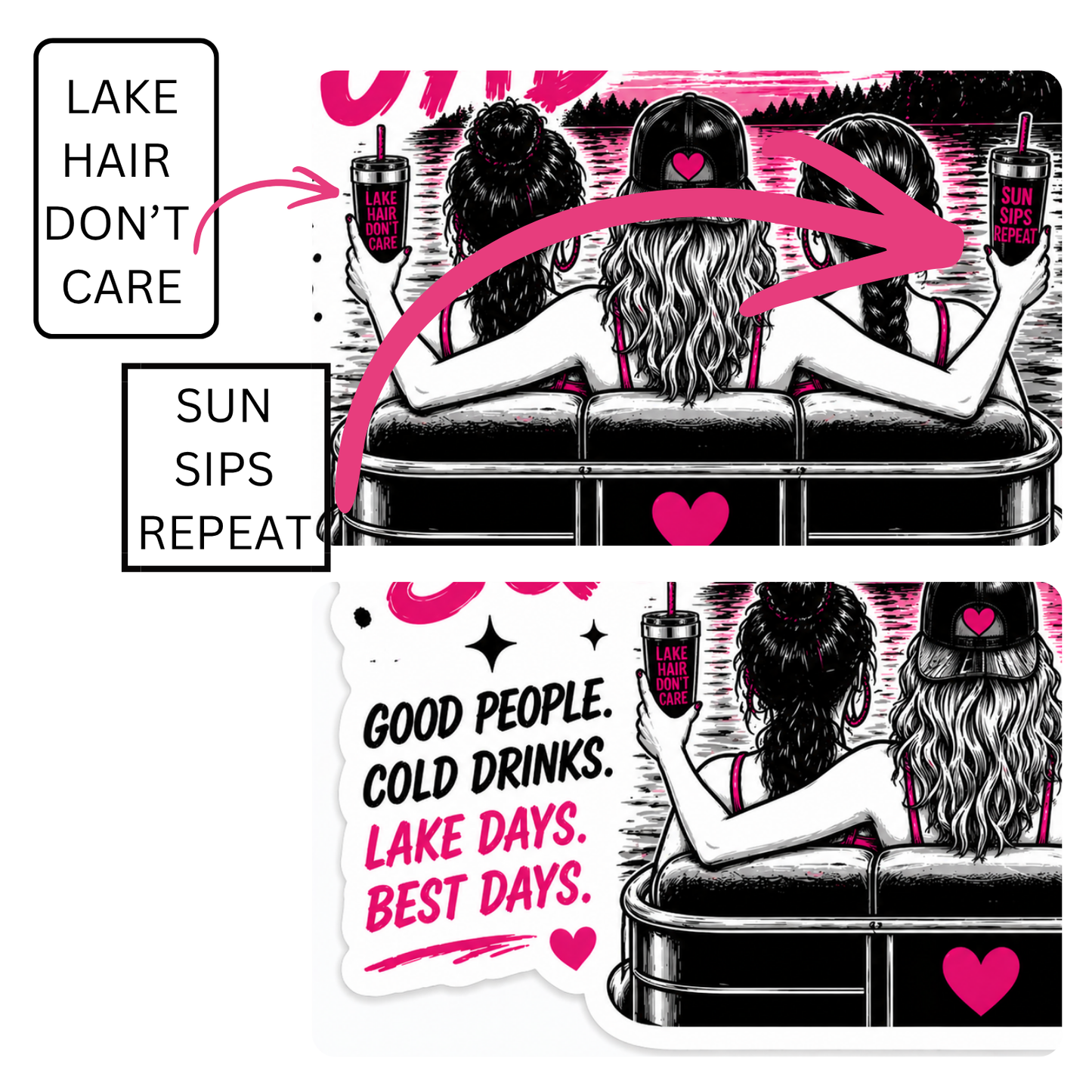 Can Holder - Pontoon Squad Funny Lake Personalized (Good Friends, Cold Drinks)