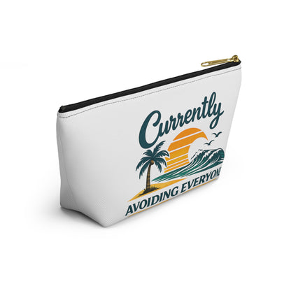 Accessory Pouch — "Currently Avoiding Everyone" Beach Sunset Travel Cosmetic Bag