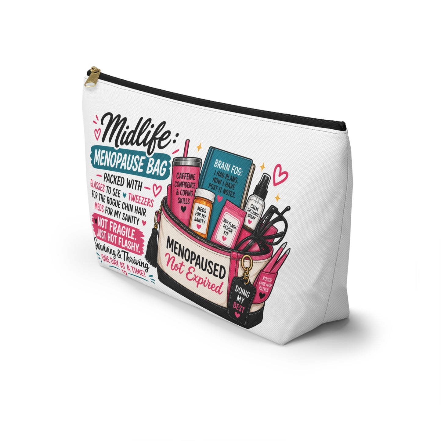 Menopause Accessory Pouch — 'Midlife: Menopause Bag' Cosmetic Organizer