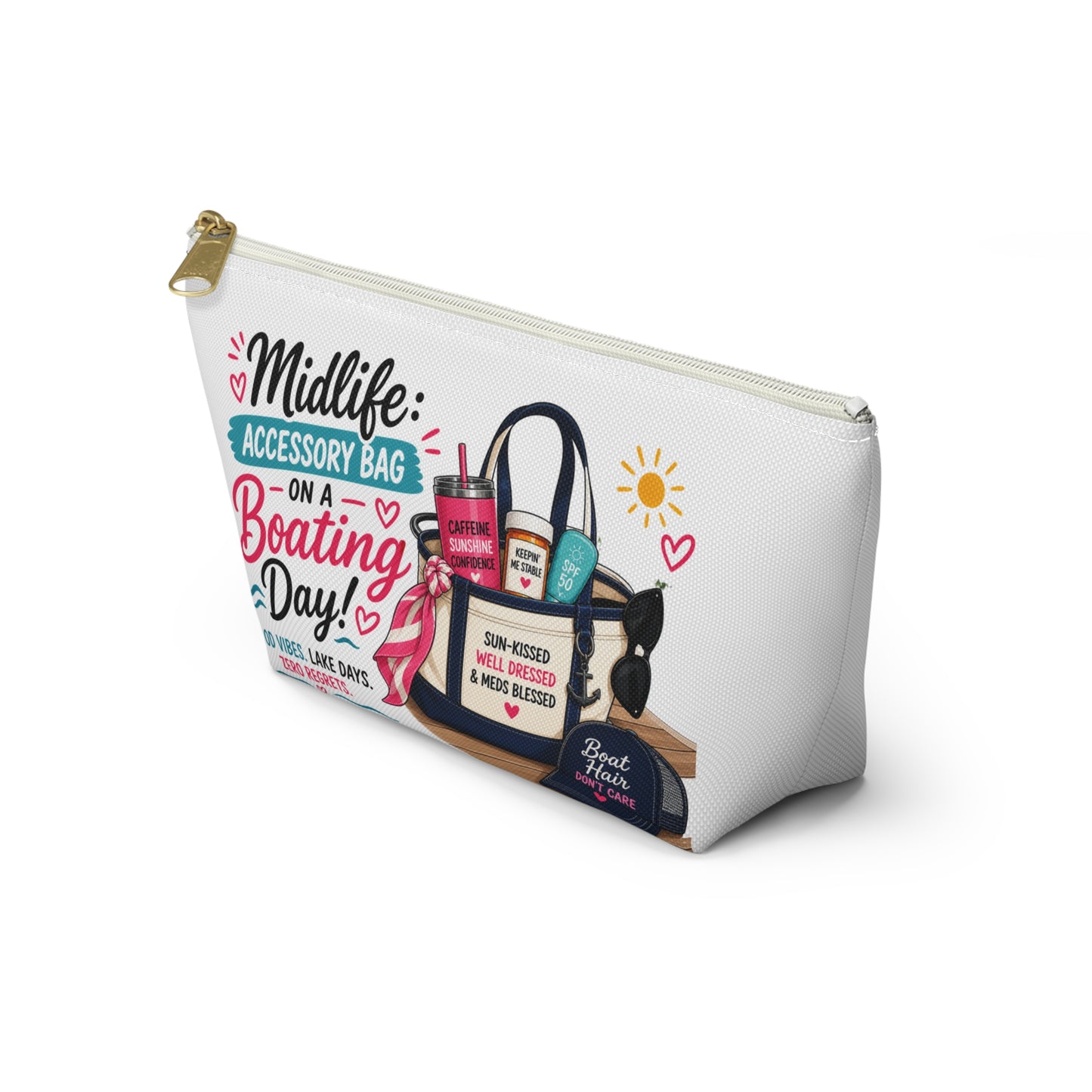 Midlife Accessory Pouch – “Accessory Bag on a Boating Day” Cosmetic Bag