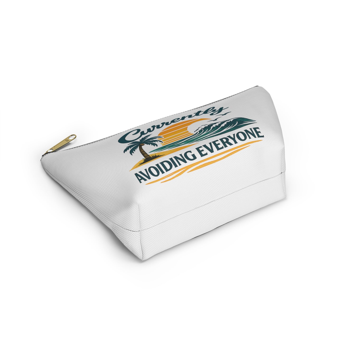 Accessory Pouch — "Currently Avoiding Everyone" Beach Sunset Travel Cosmetic Bag
