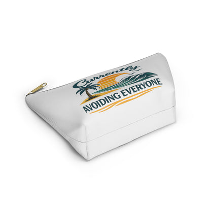 Accessory Pouch — "Currently Avoiding Everyone" Beach Sunset Travel Cosmetic Bag