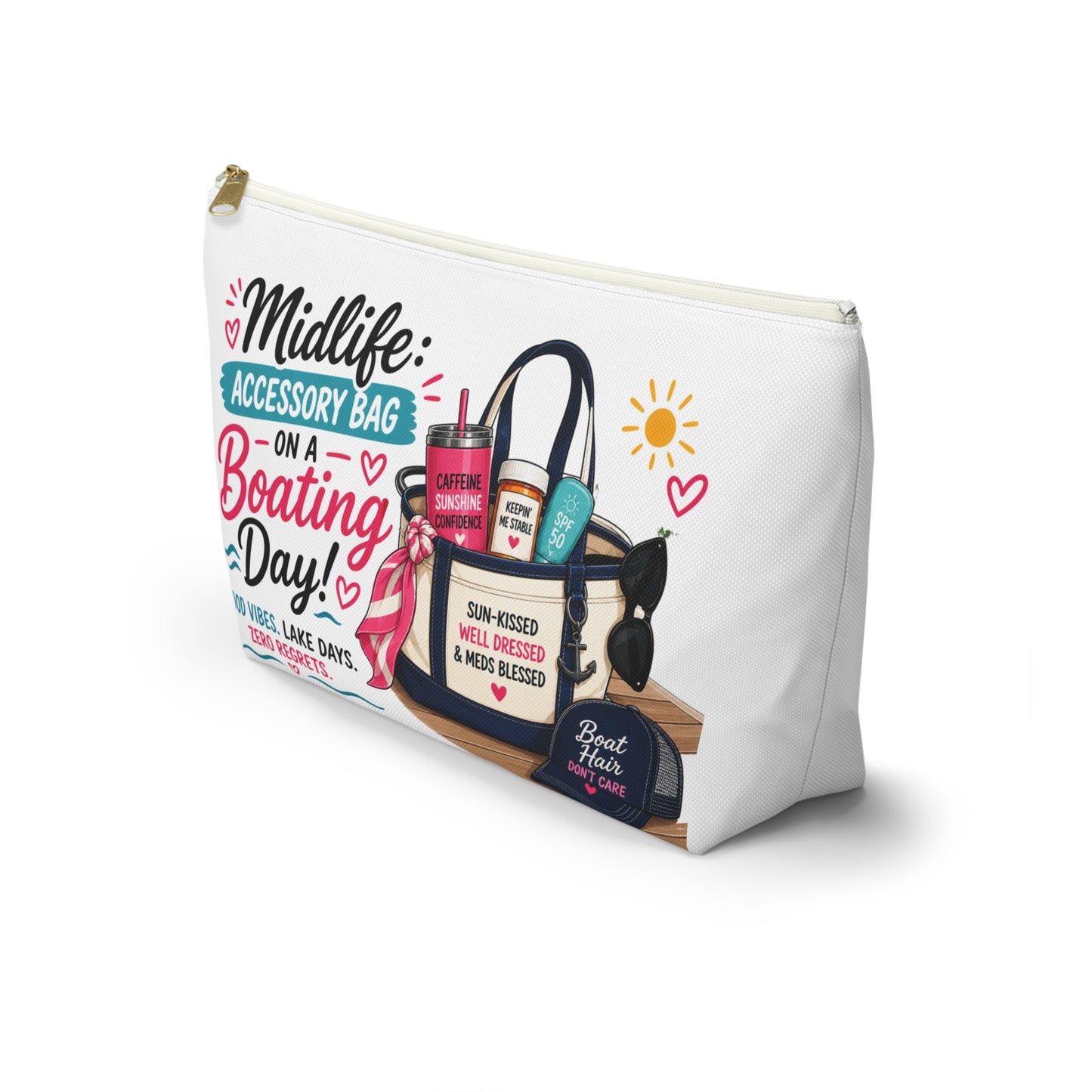 Midlife Accessory Pouch – “Accessory Bag on a Boating Day” Cosmetic Bag