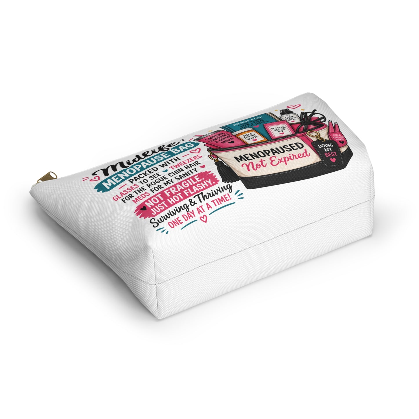 Menopause Accessory Pouch — 'Midlife: Menopause Bag' Cosmetic Organizer