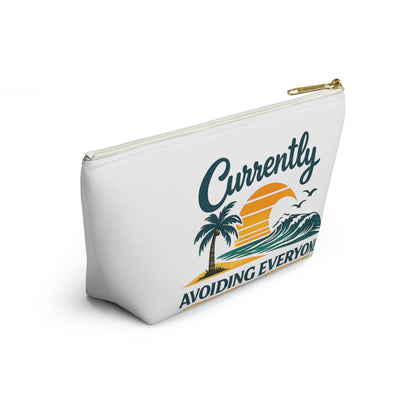 Accessory Pouch — "Currently Avoiding Everyone" Beach Sunset Travel Cosmetic Bag