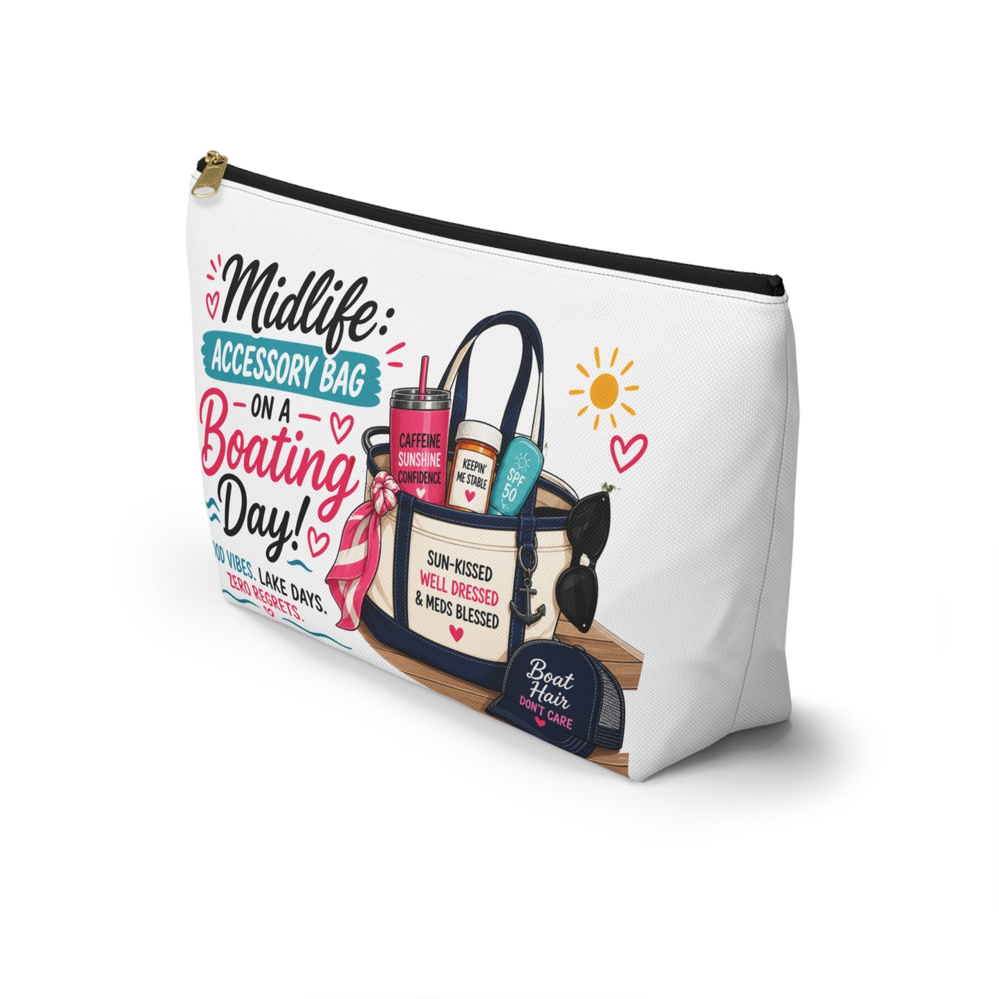 Midlife Accessory Pouch – “Accessory Bag on a Boating Day” Cosmetic Bag