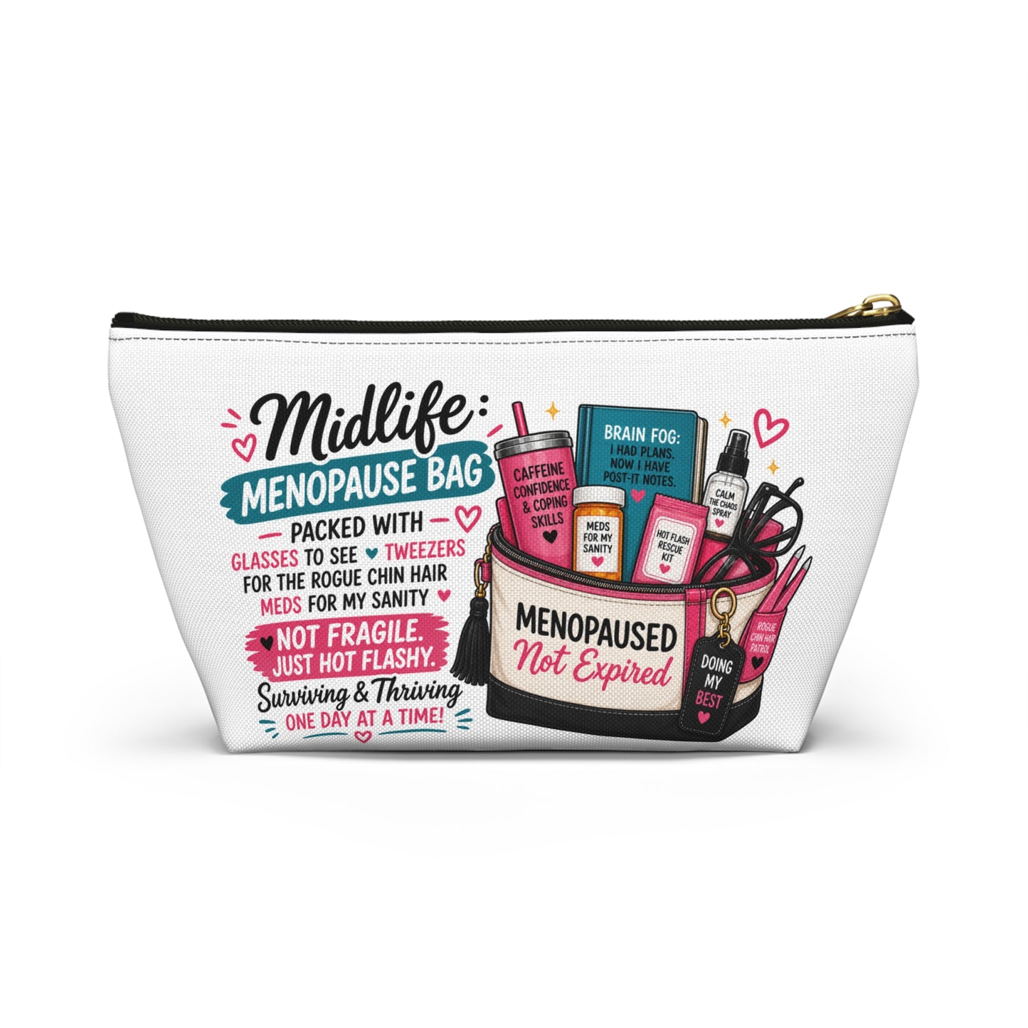 Menopause Accessory Pouch — 'Midlife: Menopause Bag' Cosmetic Organizer