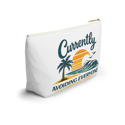 Accessory Pouch — "Currently Avoiding Everyone" Beach Sunset Travel Cosmetic Bag