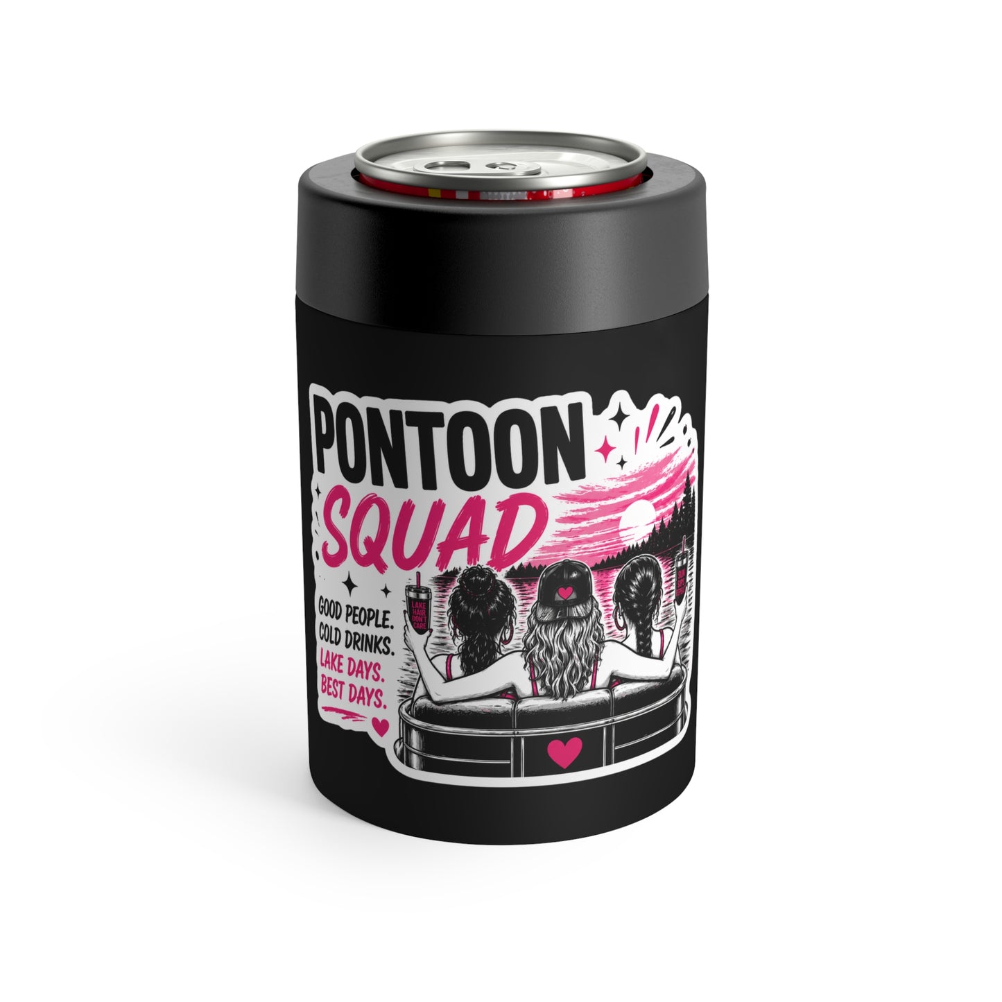 Can Holder - Pontoon Squad Funny Lake Personalized (Good Friends, Cold Drinks)