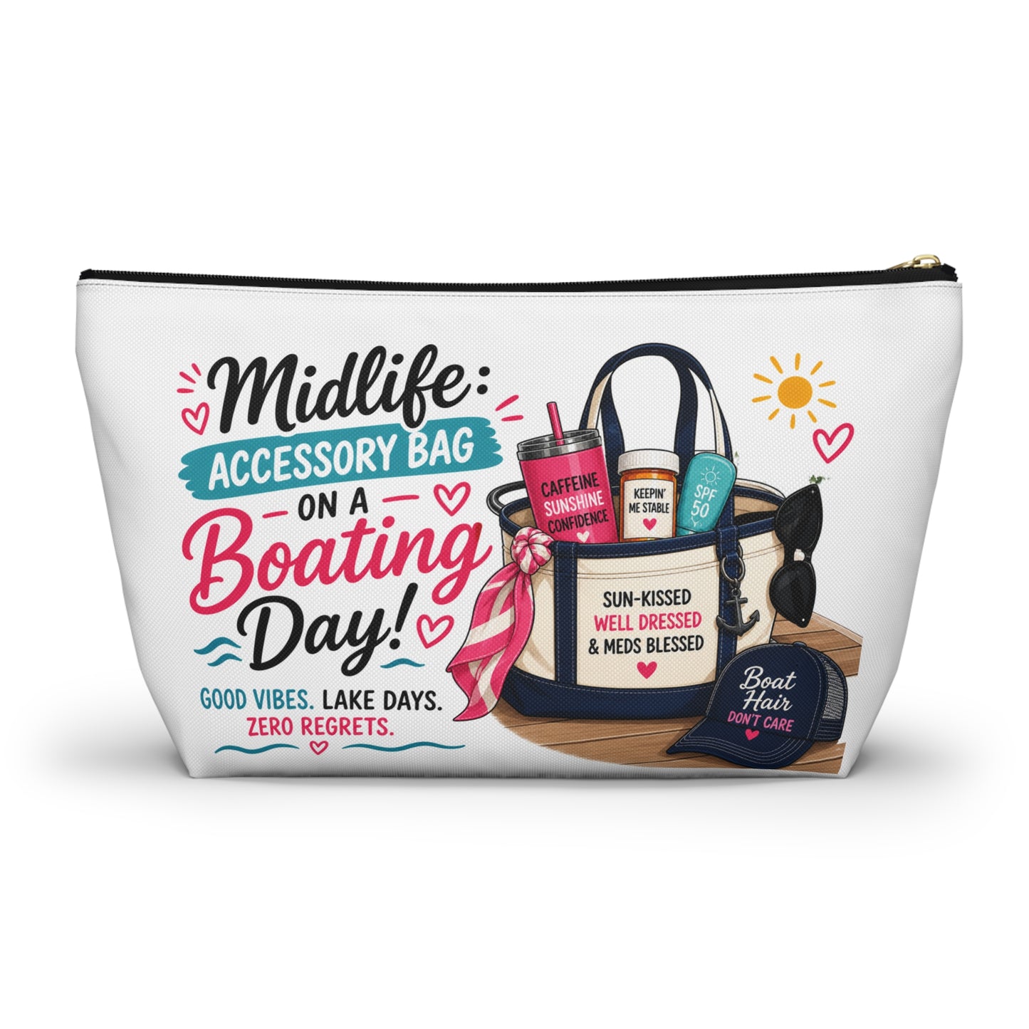 Midlife Accessory Pouch – “Accessory Bag on a Boating Day” Cosmetic Bag