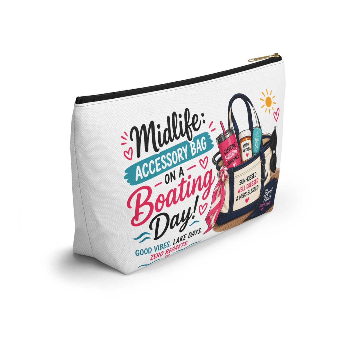 Midlife Accessory Pouch – “Accessory Bag on a Boating Day” Cosmetic Bag