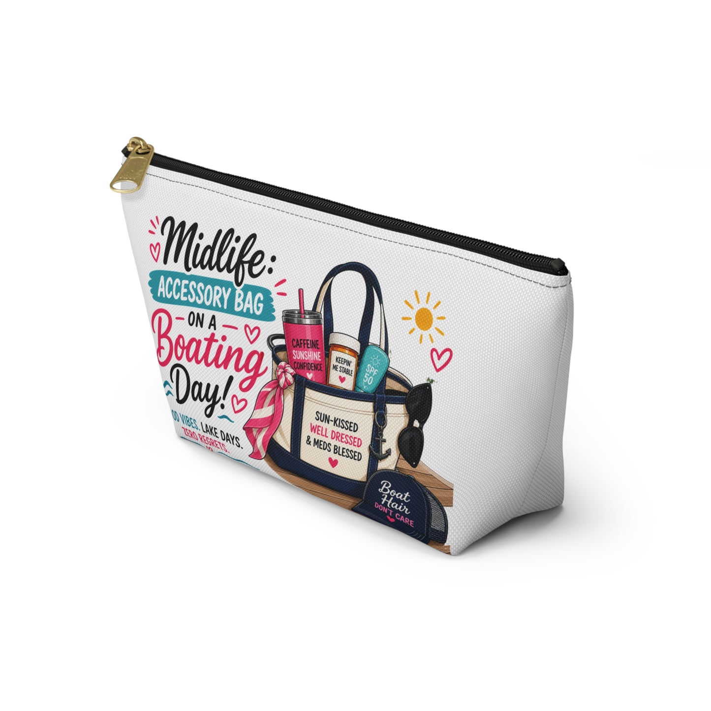 Midlife Accessory Pouch – “Accessory Bag on a Boating Day” Cosmetic Bag