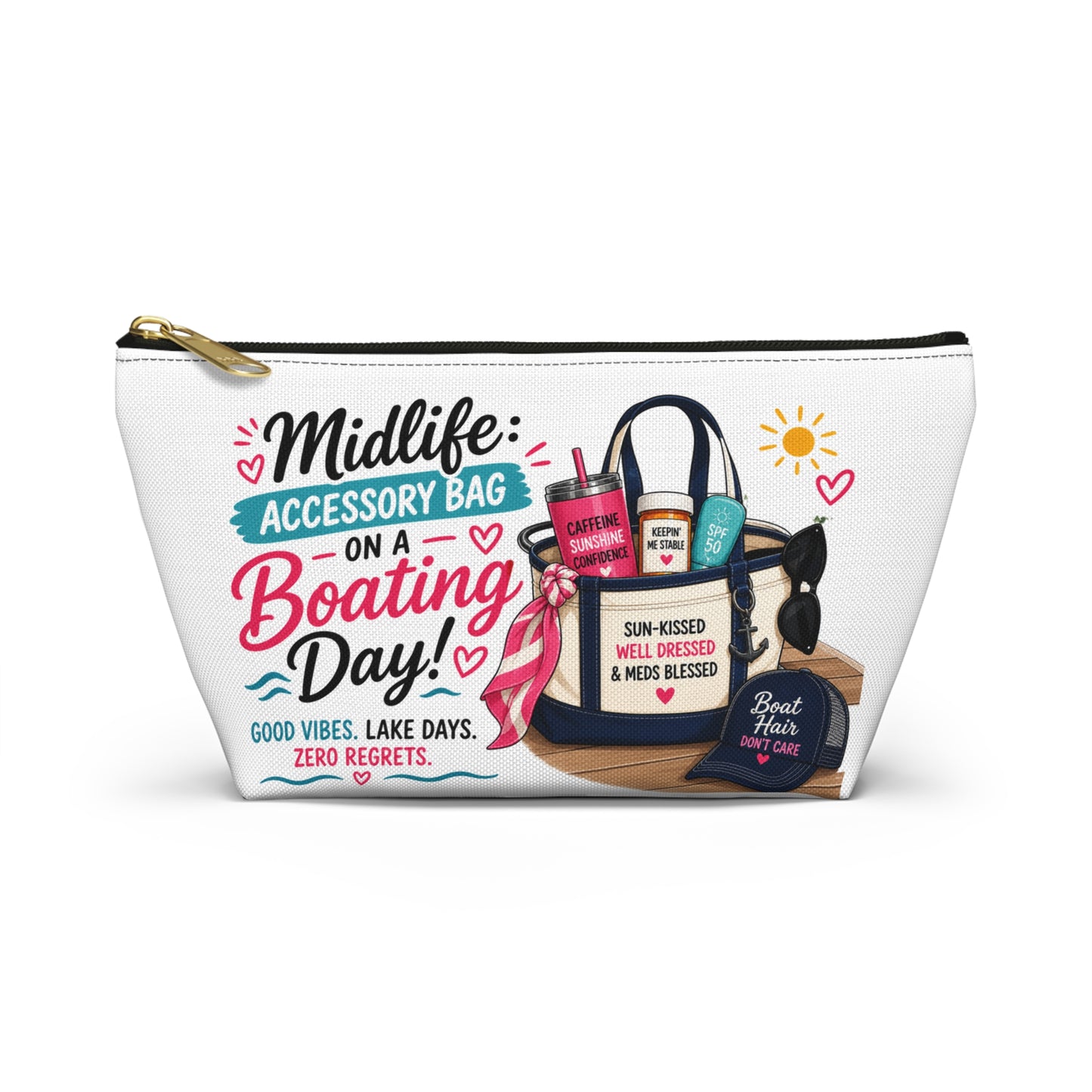 Midlife Accessory Pouch – “Accessory Bag on a Boating Day” Cosmetic Bag