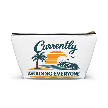 Accessory Pouch — "Currently Avoiding Everyone" Beach Sunset Travel Cosmetic Bag