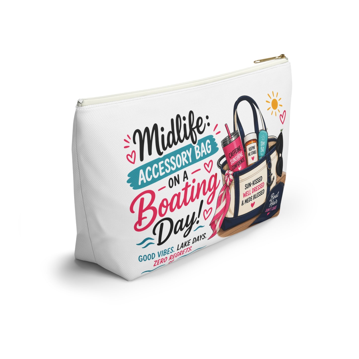 Midlife Accessory Pouch – “Accessory Bag on a Boating Day” Cosmetic Bag