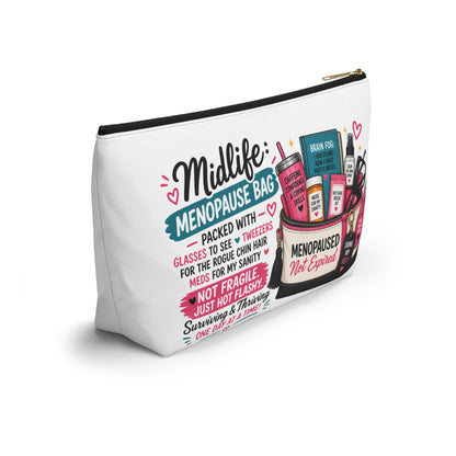 Menopause Accessory Pouch — 'Midlife: Menopause Bag' Cosmetic Organizer