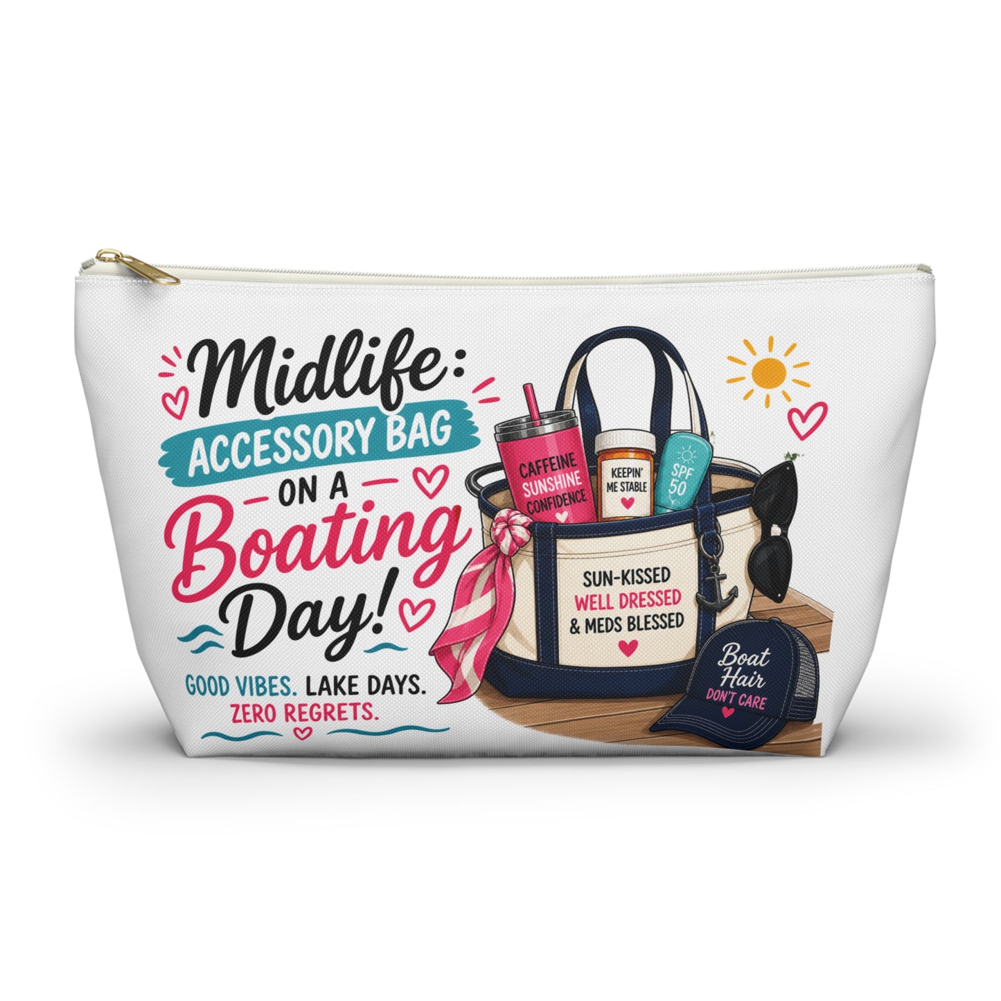 Midlife Accessory Pouch – “Accessory Bag on a Boating Day” Cosmetic Bag