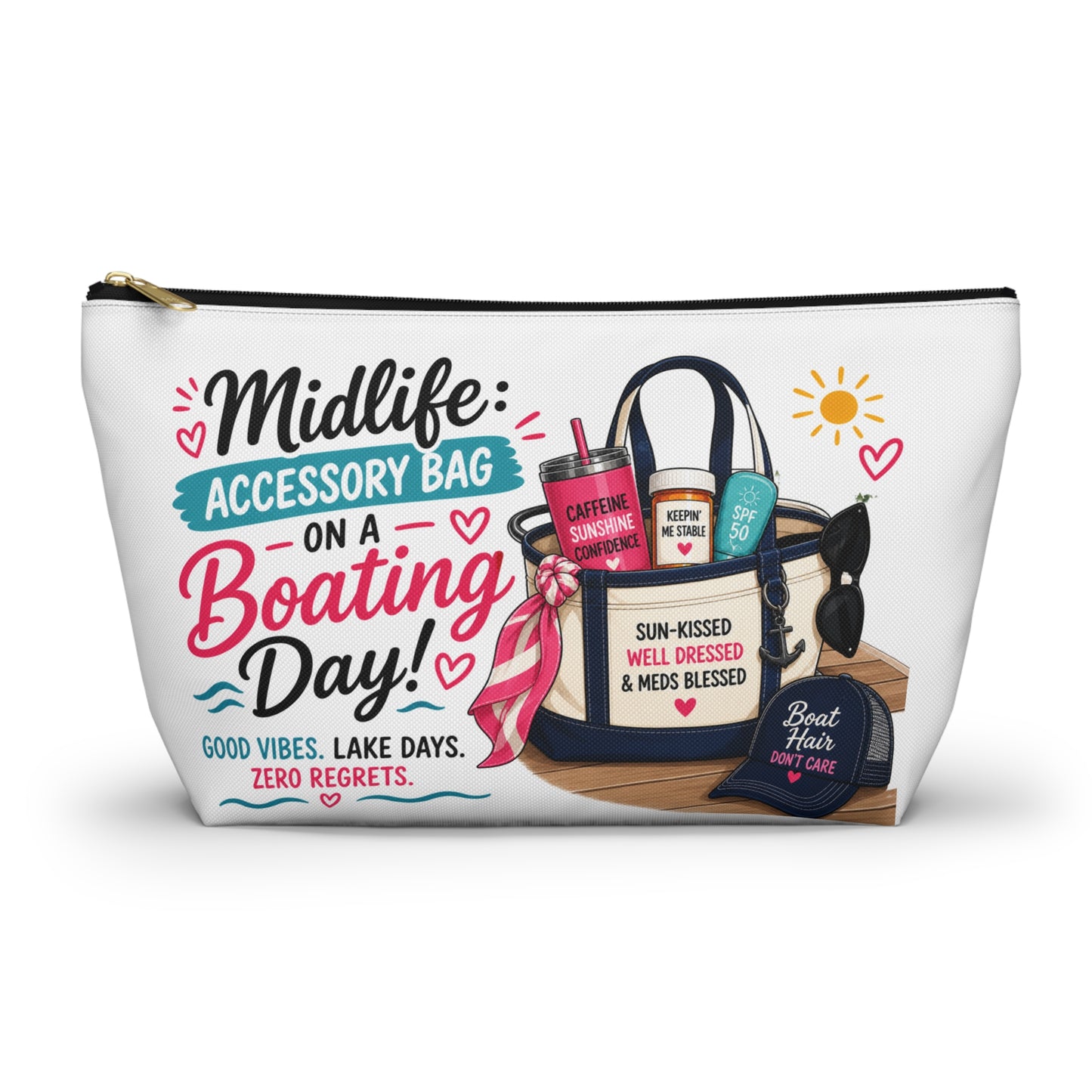 Midlife Accessory Pouch – “Accessory Bag on a Boating Day” Cosmetic Bag