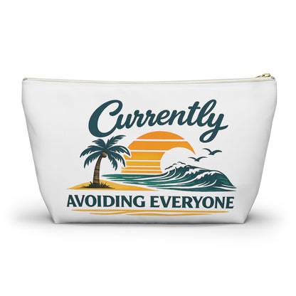 Accessory Pouch — "Currently Avoiding Everyone" Beach Sunset Travel Cosmetic Bag